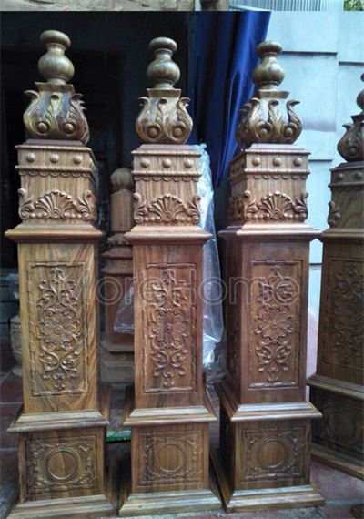 Trụ cầu thang gỗ vuông Lim Nam Phi MH - 0014