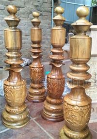 Trụ cầu thang gỗ tròn Lim Nam Phi MH - 0013