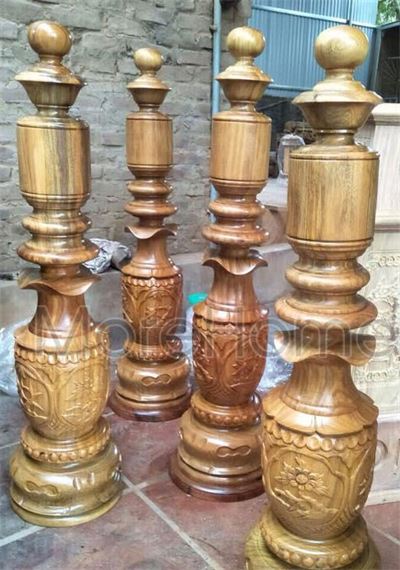 Trụ cầu thang gỗ tròn Lim Nam Phi MH - 0013