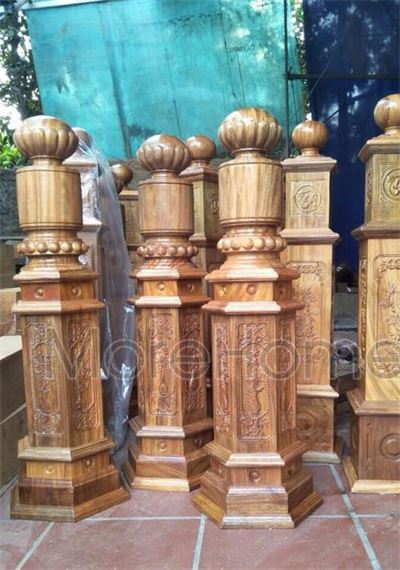 Trụ cầu thang gỗ Lim Nam Phi MH - 0011