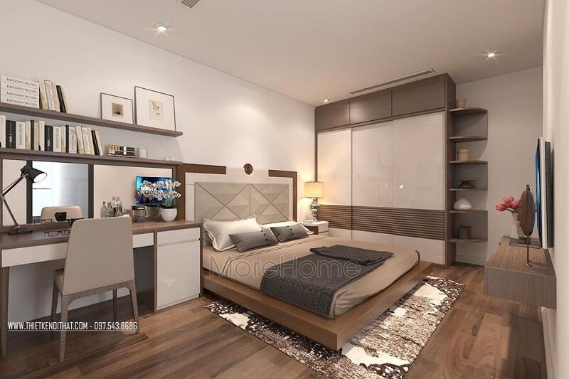 Bạn thích mẫu tủ quần áo có thiết kế đơn giản, tiện lợi cho phòng ngủ chung cư của chủ nhà.